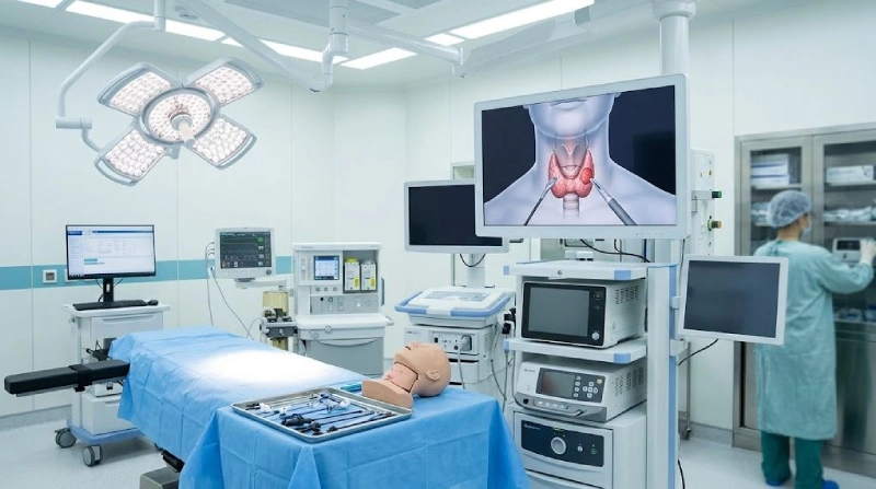 Trang thiết bị phẫu thuật tuyến giáp hiện đại giúp tối ưu hiệu quả và an toàn.